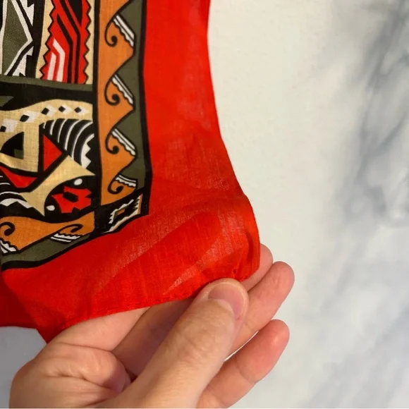 Vintage Wancraft Made in USA Cotton Blend Scarf / Bandana - Picture 6 of 8